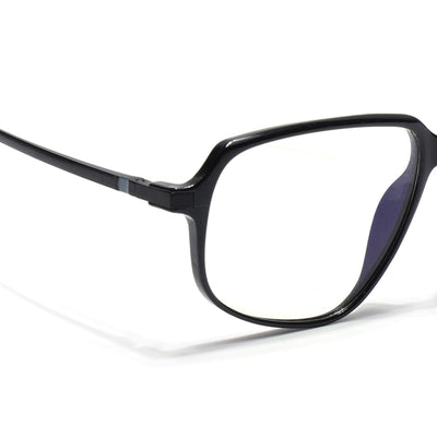 Eyejack Domino Shine Black Square Eyeglasses for Men & Women (TR1004FCL1658-C1)