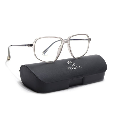 Eyejack Domino Transparent Square Eyeglasses for Men & Women (TR1004FCL1660-C3)
