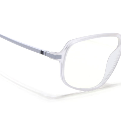 Eyejack Domino Matt Transparent Square Eyeglasses for Men & Women (TR1004FCL1661-C4)