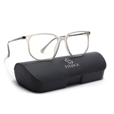 Eyejack Domino Transparent Square Eyeglasses for Men & Women (TR1005FCL1674-C3)