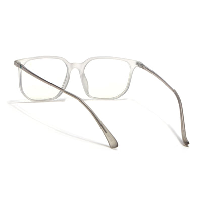 Eyejack Domino Matt Grey Square Eyeglasses for Men & Women (TR1005FCL1677-C6)