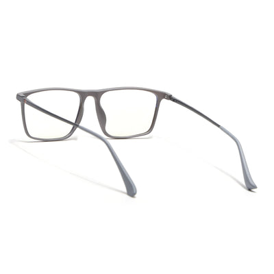 Eyejack Domino Grey Rectangle Eyeglasses for Men & Women (TR1006FCL1690-C5)