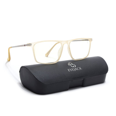 Eyejack Domino Yellow Rectangle Eyeglasses for Men & Women (TR1006FCL1697-C12)