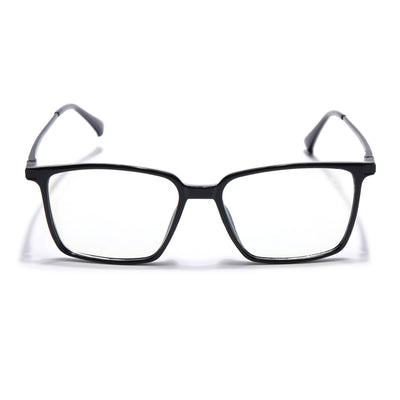 Eyejack Domino Shine Black Square Eyeglasses for Men & Women (TR1007FCL1700-C1)