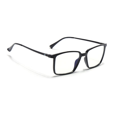 Eyejack Domino Shine Black Square Eyeglasses for Men & Women (TR1007FCL1700-C1)