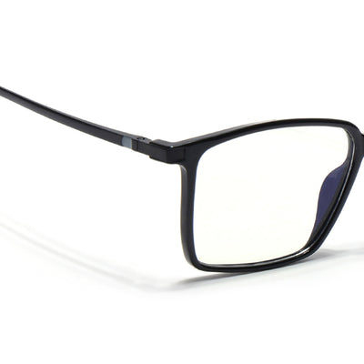 Eyejack Domino Shine Black Square Eyeglasses for Men & Women (TR1007FCL1700-C1)