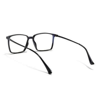 Eyejack Domino Shine Black Square Eyeglasses for Men & Women (TR1007FCL1700-C1)