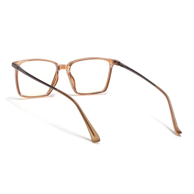 Eyejack Domino Shine Brown Square Eyeglasses for Men & Women (TR1007FCL1709-C10)