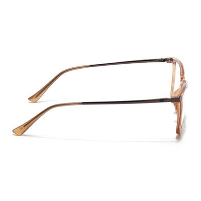 Eyejack Domino Shine Brown Square Eyeglasses for Men & Women (TR1007FCL1709-C10)