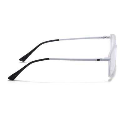 Eyejack Domino Matt Transparent Rectangle Eyeglasses for Men & Women (TR1008FCL1717-C4)
