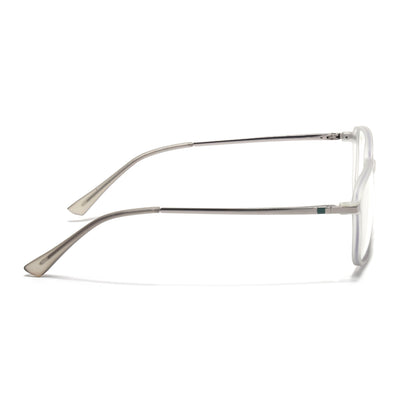 Eyejack Domino Matt Grey Rectangle Eyeglasses for Men & Women (TR1008FCL1719-C6)