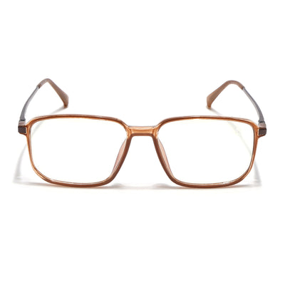 Eyejack Domino Shine Brown Rectangle Eyeglasses for Men & Women (TR1008FCL1723-C10)