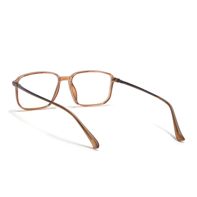 Eyejack Domino Shine Brown Rectangle Eyeglasses for Men & Women (TR1008FCL1723-C10)