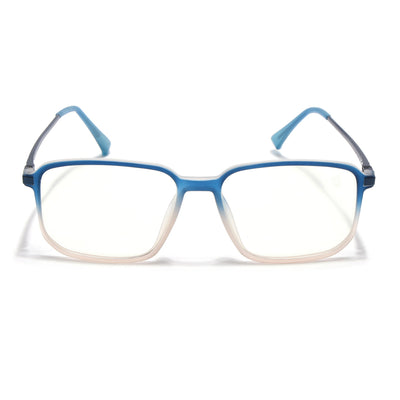 Eyejack Domino Blue & Brown Rectangle Eyeglasses for Men & Women (TR1008FCL1727-C14)