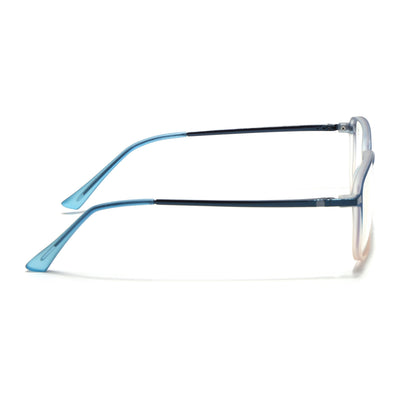 Eyejack Domino Blue & Brown Rectangle Eyeglasses for Men & Women (TR1008FCL1727-C14)