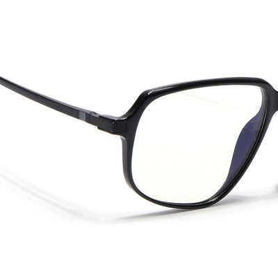Eyejack Domino Shine Black Square Eyeglasses for Men & Women (TR1009FCL1728-C1)