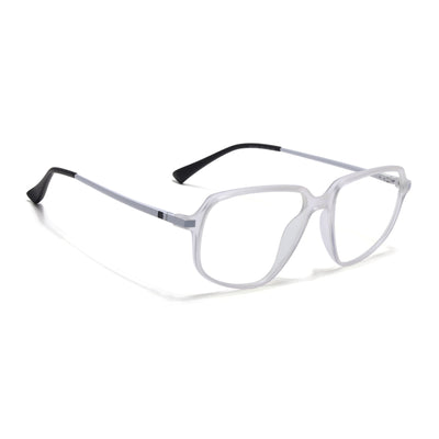Eyejack Domino Matt Transparent Square Eyeglasses for Men & Women (TR1009FCL1731-C4)