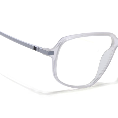 Eyejack Domino Matt Transparent Square Eyeglasses for Men & Women (TR1009FCL1731-C4)