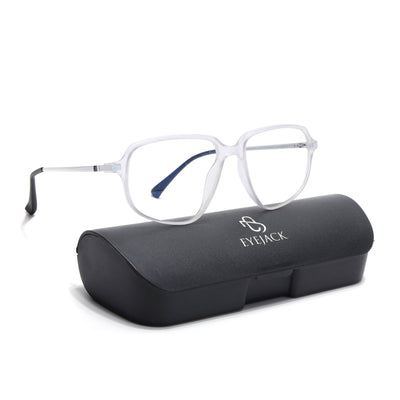 Eyejack Domino Matt Transparent Square Eyeglasses for Men & Women (TR1009FCL1731-C4)