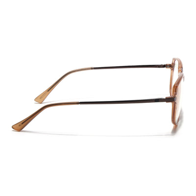 Eyejack Domino Shine Brown Square Eyeglasses for Men & Women (TR1009FCL1737-C10)