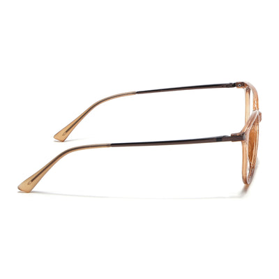 Eyejack Domino Shine Brown Square Eyeglasses for Men & Women (TR1010FCL1751-C10)