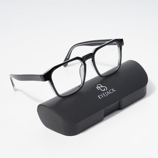 EyeJack Astra Shine Black Square Eyeglasses for Men & Women (TR6601CL63-C1)