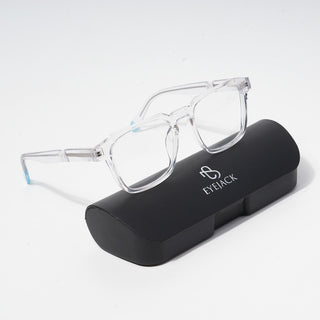 EyeJack Astra Transparent Square Eyeglasses for Men & Women (TR6601CL66-C4)