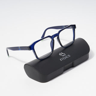 EyeJack Astra Blue Square Eyeglasses for Men & Women (TR6601CL73-C11)