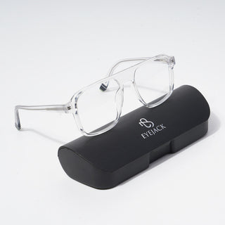 EyeJack Astra Transparent Square Eyeglasses for Men & Women (TR6602CL77-C4)