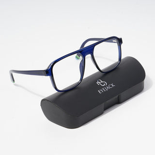 EyeJack Astra Blue Square Eyeglasses for Men & Women (TR6602CL84-C11)