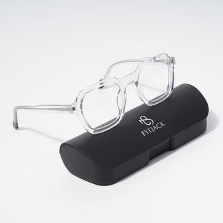 EyeJack Astra Transparent Square Eyeglasses for Men & Women (TR6603CL88-C4)