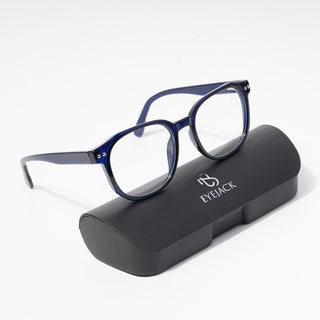 EyeJack Astra Blue Square Eyeglasses for Men & Women (TR6604CL105-C10)