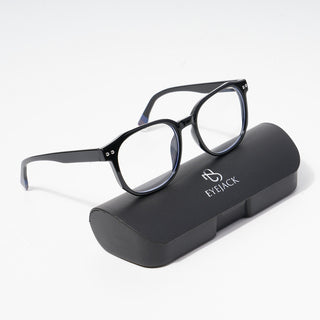 EyeJack Astra Shine Black Square Eyeglasses for Men & Women (TR6604CL96-C1)