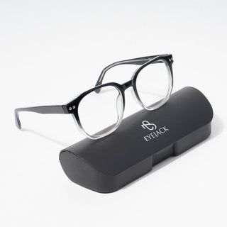 EyeJack Astra Black & Transparent Square Eyeglasses for Men & Women (TR6604CL97-C2)