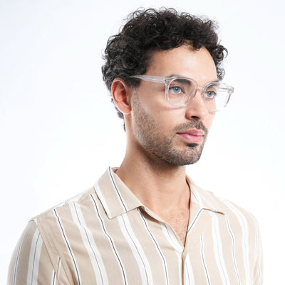 EyeJack Astra Transparent Square Eyeglasses for Men & Women (TR6604CL99-C4)