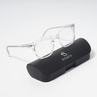 EyeJack Astra Transparent Square Eyeglasses for Men & Women (TR6605CL109-C4)