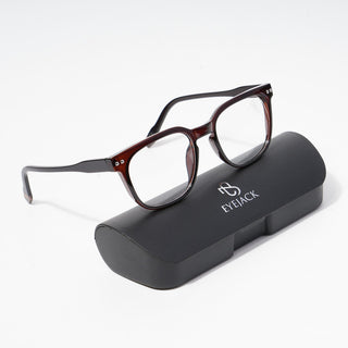 EyeJack Astra Brown Square Eyeglasses for Men & Women (TR6605CL114-C9)