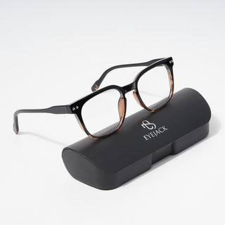 EyeJack Astra Black & Demi Brown Square Eyeglasses for Men & Women (TR6605CL115-C10)