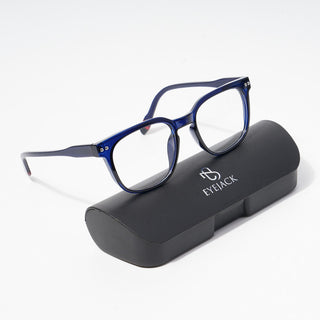 EyeJack Astra Blue Square Eyeglasses for Men & Women (TR6605CL116-C11)