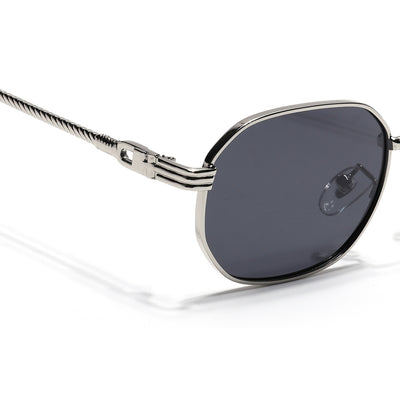 Imperial - Silver Rectangle Polarized Sunglasses (WH4149PCL2233)
