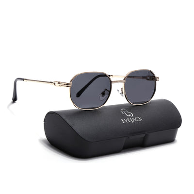 Imperial - Black Golden Rectangle Polarized Sunglasses (WH4149PCL2234)