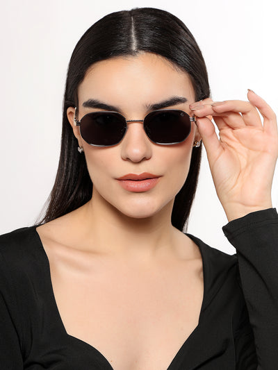 Imperial - Black Golden Rectangle Polarized Sunglasses (WH4149PCL2234)