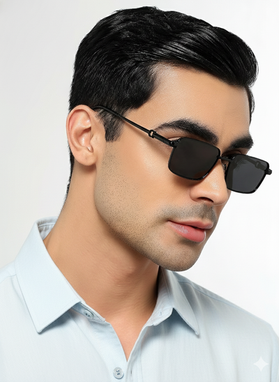 Mocha - Black Rectangle Polarized Sunglasses (WS1411PCL2192)