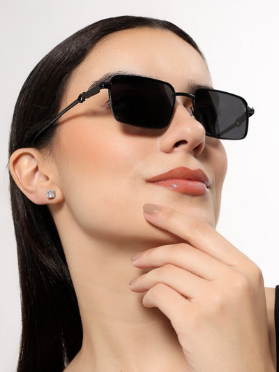 Mocha - Black Rectangle Polarized Sunglasses (WS1411PCL2192)