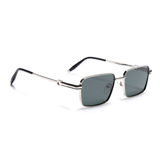 Mocha - Silver Rectangle Polarized Sunglasses (WS1411PCL2194)