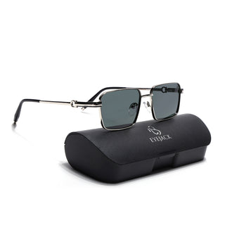 Mocha - Silver Rectangle Polarized Sunglasses (WS1411PCL2194)