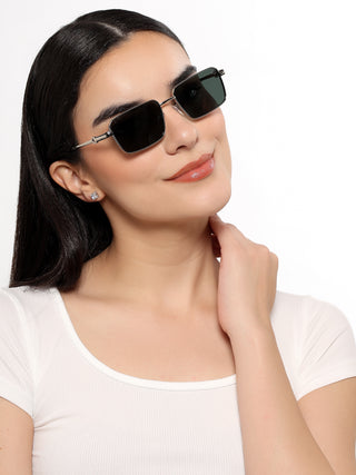 Mocha - Silver Rectangle Polarized Sunglasses (WS1411PCL2194)
