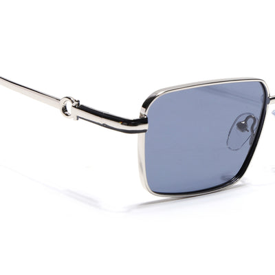 Mocha - Silver Rectangle Polarized Sunglasses (WS1411PCL2195)