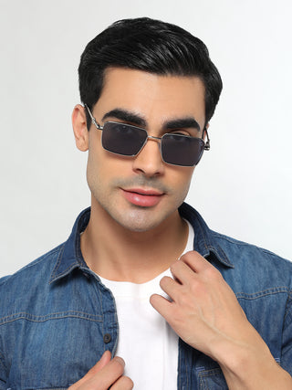 Mocha - Silver Rectangle Polarized Sunglasses (WS1411PCL2195)