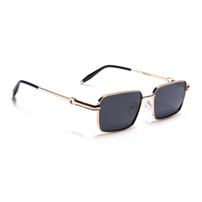 Mocha - Golden Rectangle Polarized Sunglasses (WS1411PCL2196)